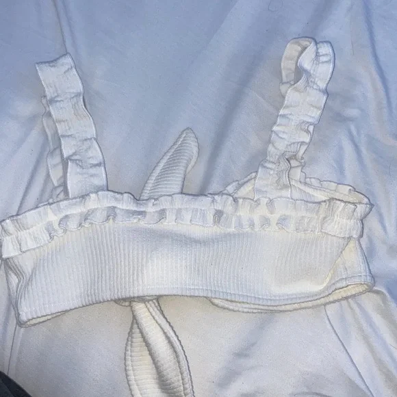 White cropped tie top - Picture 3 of 4